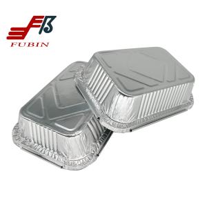 China Eco Friendly 650ML Rectangular Foil Trays 8011 Aluminium Tinfoil Loaf Pan factory