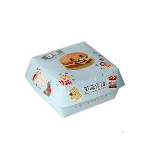 China Disposable Food Packaging Kraft Paper Food Grade Fast Food Burger Box Customization Recycled Materials Customized Logo Acceptable factory