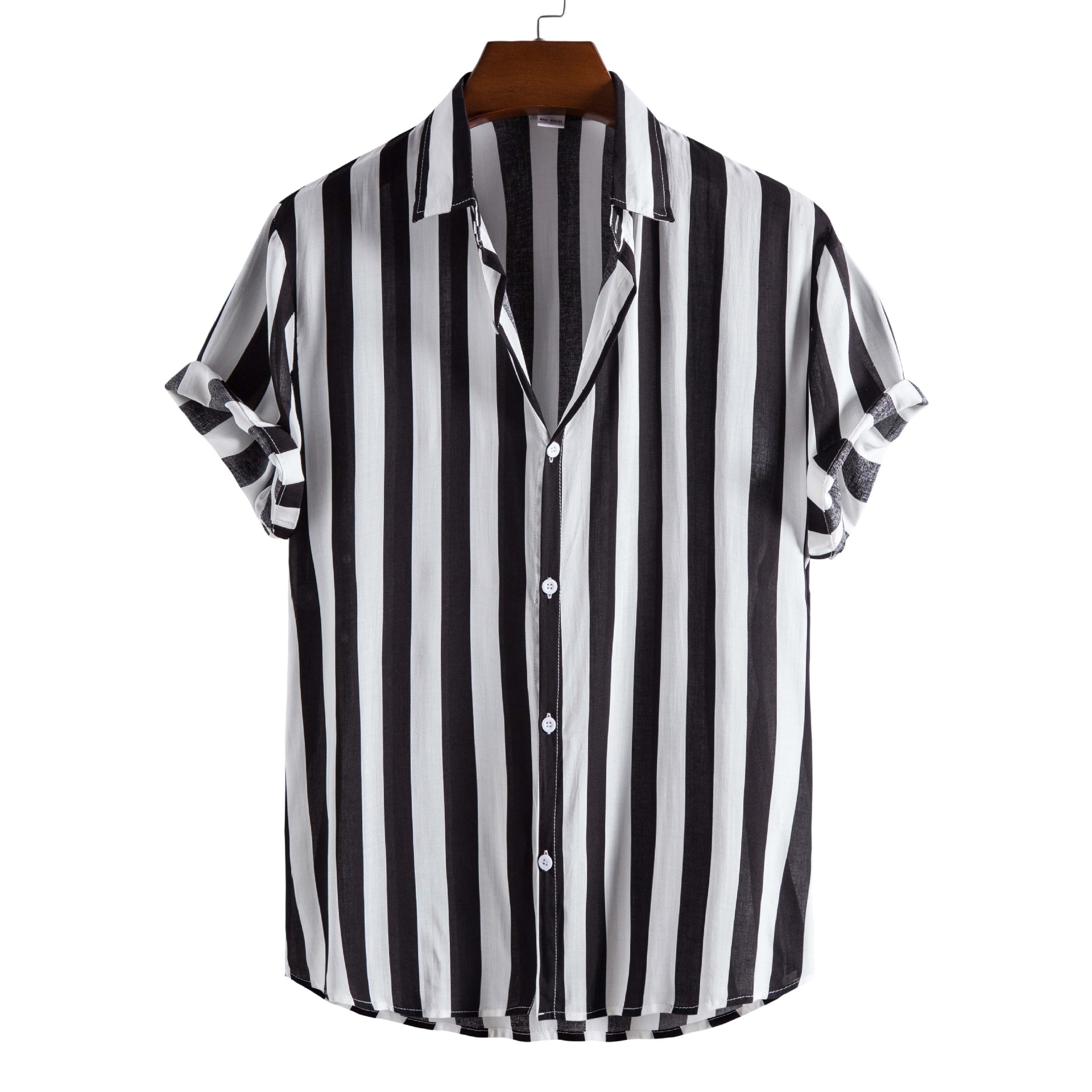 Summer Men's Short Sleeve Shirt in Nonwoven Fabric for Plus Size Men's Clothing