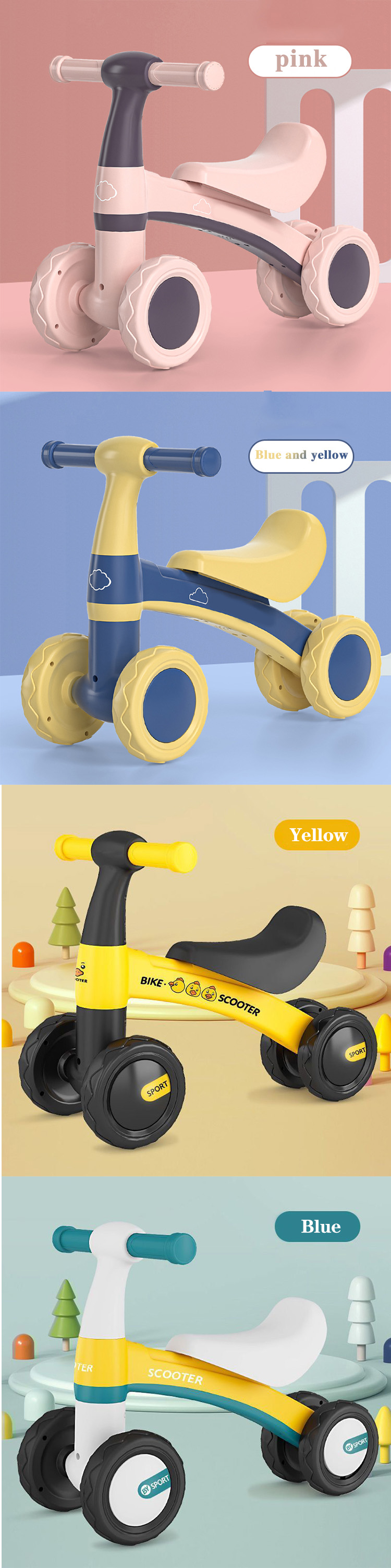 Age Range 2 to 4 Years No Pedals Popular Ride On Car for Kids Mini Balance Bike