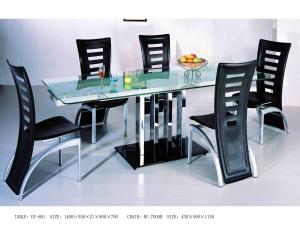 China 2100mm Length Frosted Glass Dining Table With Extensible Design DT-881 factory