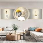 Waterproof Canvas Crystal Porcelain Painting 3 Pieces Fortune Tree Elk For Home