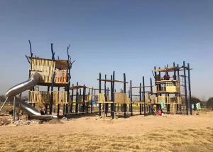 China Residental Children Wooden Playground Set Park Outdoor Play Equipment factory