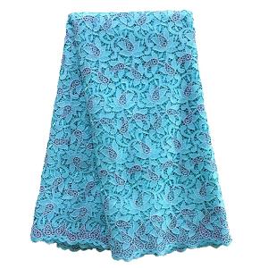China F50251 water green guipure lace fabric for nigerian wedding dresses factory