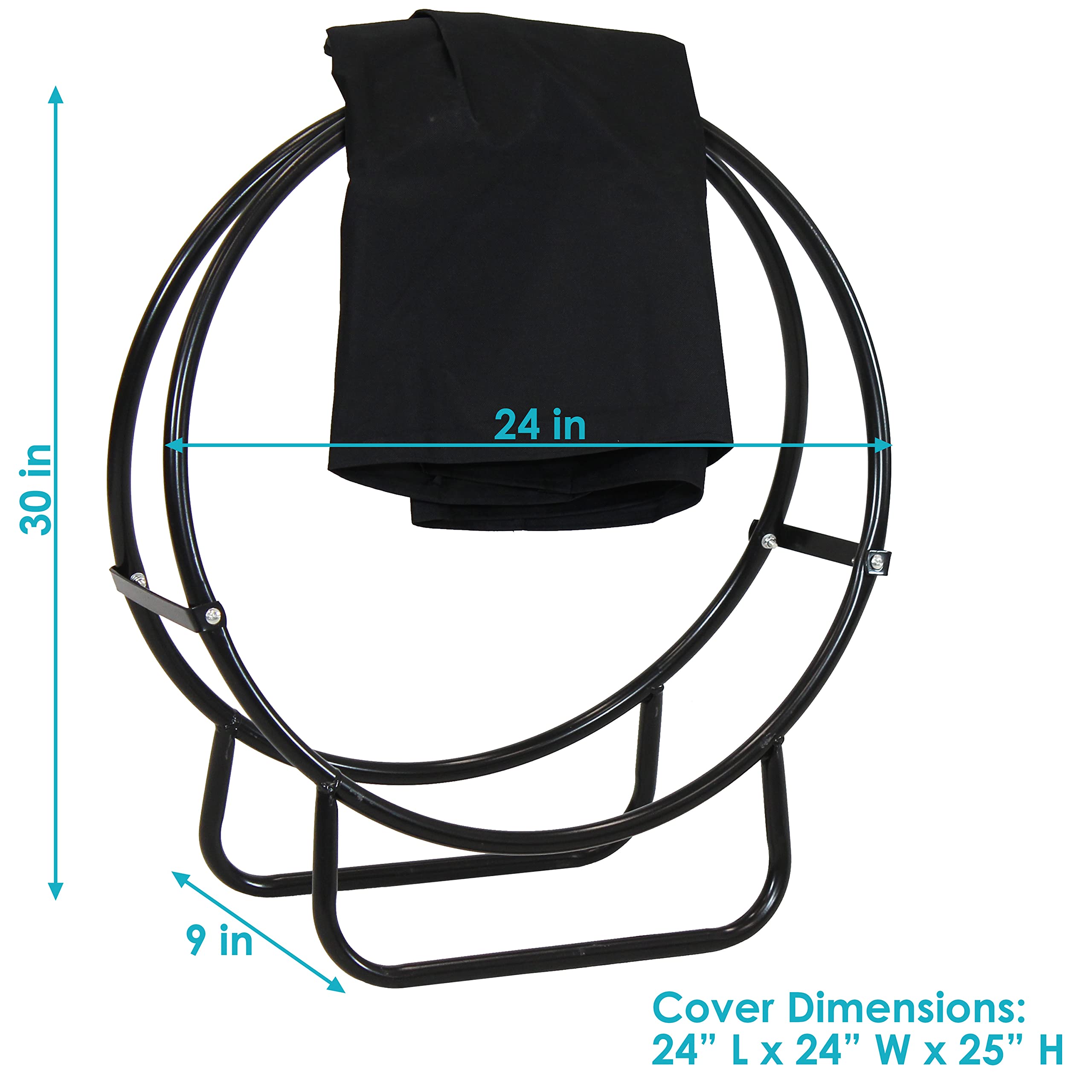 Indoor and Outdoor Firewood Rack AJUNION Round Log Holder 3.72kg Powder Coated Steel