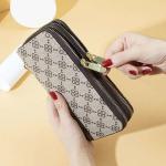 Large Capacity Long Women Leather Card Holder Wallet with Double Zipper