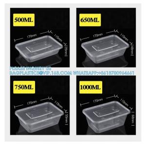 500 Ml Disposable Lunch Box Rectangular Bento Transparent Plastic Tableware