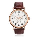 5 ATM Waterproof Quartz Stainless Steel Watch Three Eye Dial Chronograph Watch