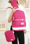 Korean style 3pcs in 1 canvas fashion backpack set for student bag outdoor