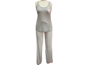 China Personalized Womens Button Up Pajama Sets , Trendy Grey Girls Pajamas Sets factory