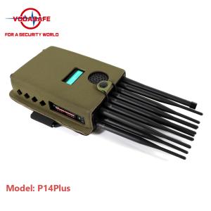 China WiFi Cell Phone Signal Jammer 14 Watts Build In 12000mAh Battery factory