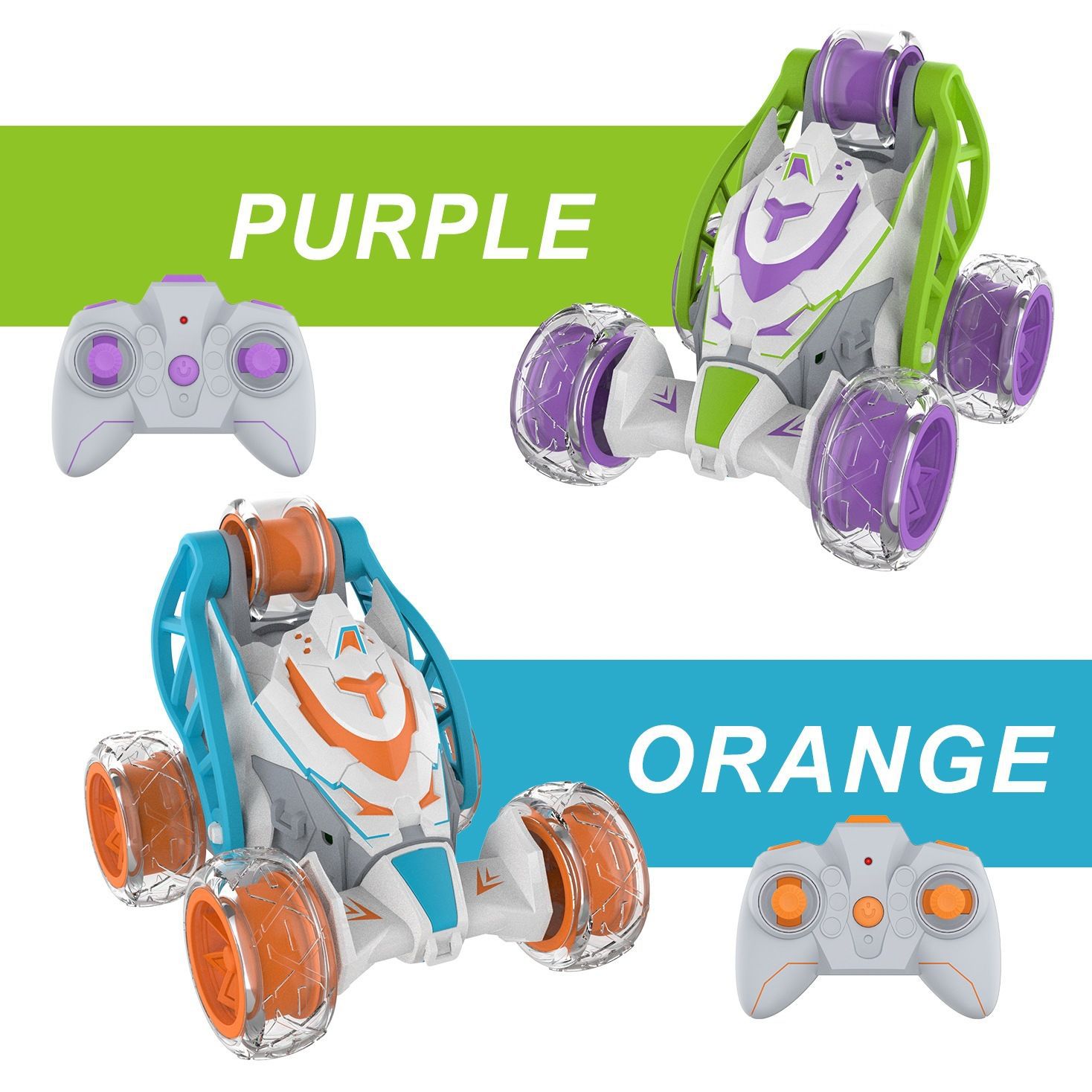 2.4G Stunt Dumper Light Spray Roll Over Remote Control Vehicle for Outdoor Play and Fun