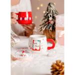 500ml 16oz BPA Free Lid Holiday Snow Globe Coffee Mug Custom Ceramic Mugs With