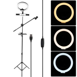 China 67cm 5V Selfie Ring Light With Cell Phone Holder Stand For Live Stream Makeup factory