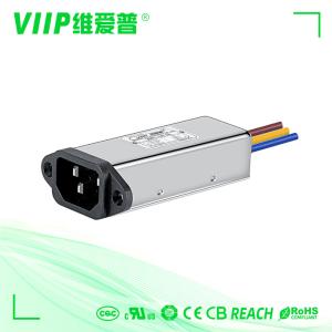 China 3A 60Hz Ac Power Line IEC EMI Filter Male Socket With Wires 1500VDC factory
