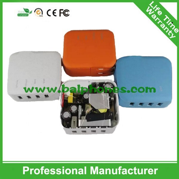 China 2015 new model 4 usb wall charger factory