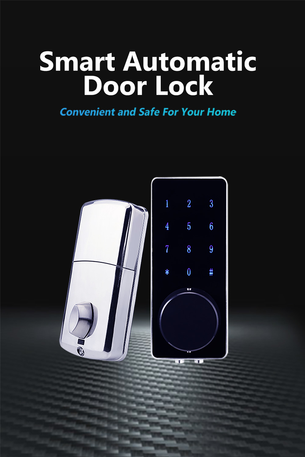 Black Deadbolt Code Door Lock Airbnb WiFi Bluetooth APP Manage System