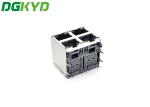 DGKYD59212288AE5A1DY1E022 2X2 Ports 180 Degree RJ45 Network Connectors With LED