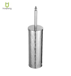 China Modern Stainless Steel Toilet Brush and Holder Dia.9.5*38cm Mirror Finish Bathroom Toilet Bowl Brush Holder for Christmas factory