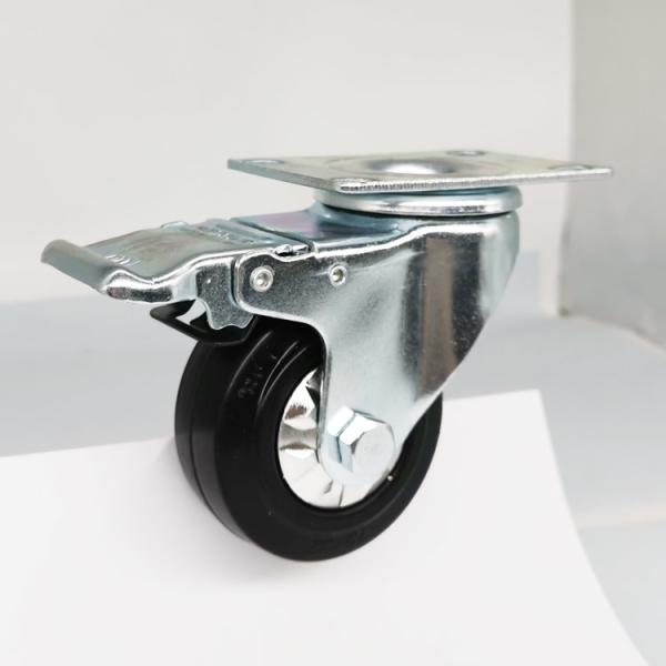 3 Inch 154lbs Capacity Medium Duty Top Plate Locking Rubber Casters With Dust