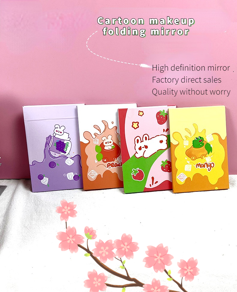 Portable Vanity Travel Small Fold Hotel Makeup Folding Girl Stand Mirror for Cosmetic