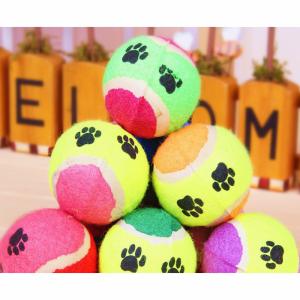 China 6CM natural rubber short pile plush light Dog tennis Chewing toy factory