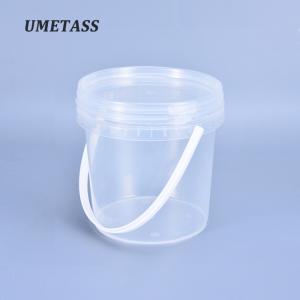 China Round 1L Clear Plastic Bucket With Lid Suitable for Water and Food Grade factory