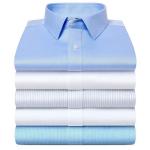 Vintage 100% Cotton Working Silk Print Dress Business Shirts for Men No Iron