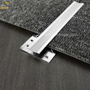 China Self Adhesive Metal Carpet Transition Strip Shiny Silver With Grippers factory