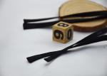 Clothes Black Flat Cotton Tape Ribbon Cord With Both Ends Silicone Drops