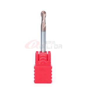 China 1mm 3mm 4mm ball nose end mill cutter for stainless steel double flute TiSiN Coating factory