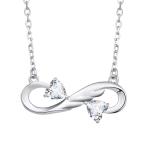 YASVITTI 925 Sterling Silver Infinity Heart Necklace Heart Cubic Zircon Luxury