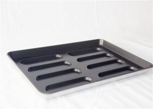 China Black Non Stick 8 Links Hot Dog Bun Baking Pan factory