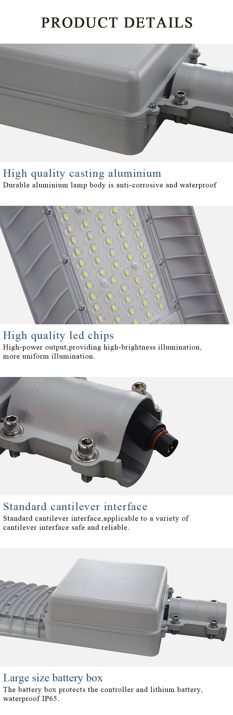 Built-in lithium iron phosphate battery street light