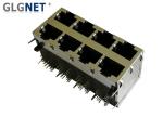 Brass Shield Mag Jack RJ45 Multiple Port Connectors 2x4 For Switches Routers