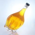 Flint Glass Embossed Design Screw Cap Spirit Bottle for Whisky Vodka Tequila Gin