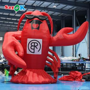China Giant Inflatable Cartoon Characters Lobster Model 4mH Red Colour factory