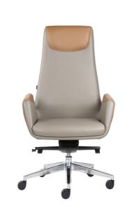 China 670*680*1210mm Executive Grey Leather Office Chair High Back factory