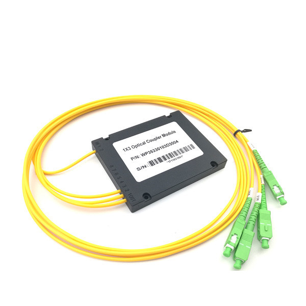 Low Insertion Loss Fiber Optic Splitter 3 In 1 Out SC/APC Connector 1x3 Single Mode