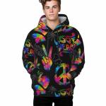 Unisex 3D Printed Hooded Sweatshirt Casual Pullover Hoodie With Big Pockets