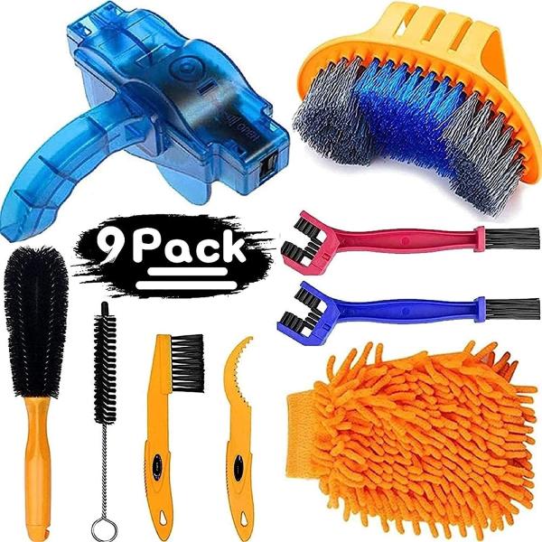 Bike Cleaning Kit (9pcs), Including Chain Cleaner for Cycling,Bicycle Clean