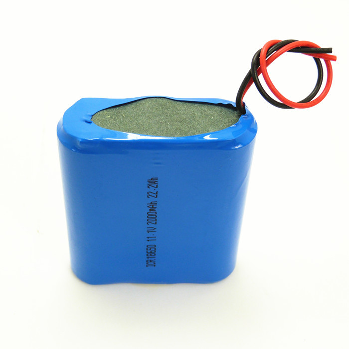 Orange 18650 Li Ion Battery Pack 11.1V 2000mAh 22.2Wh 3S1P CE UL RoHS Approved