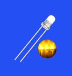 0.2W Illuminated 3mm 585-595nm Yellow Color 14000-16000mcd Round Shape F3 LED