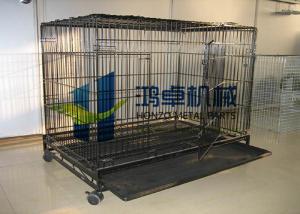 China Stainless Steel Foldable Pet Cage Collapsible Metal Pet Crate With Removable Tray factory