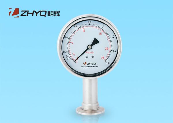 Good Performance Tri Clamp Pressure Gauge , Diaphragm Liquid Filled Pressure