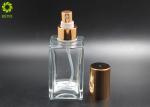 120ML Flat Shoulder Spray Pump Glass Bottle With Caps Gold Tops
