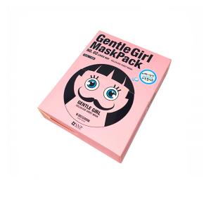 China Pink Folding Cardboard Gift Boxes For Mask Packaging Gold Foil Stamping factory