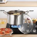 Kitchen Hot Fashion Silver Cooking Soup Pot 410 Stainless Steel Steamer Pot