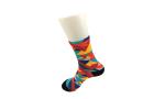 Sporty Anti - Bacterial Knitted 3D Printed Socks Unisex Adults Wearing Black