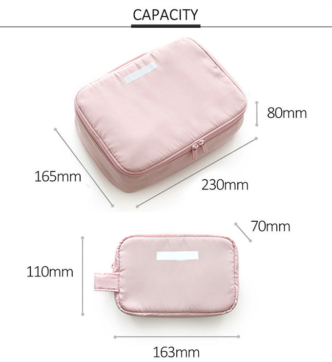 Double Zip Travel Portable Toiletry Fashion Samll Cosmetic Bag